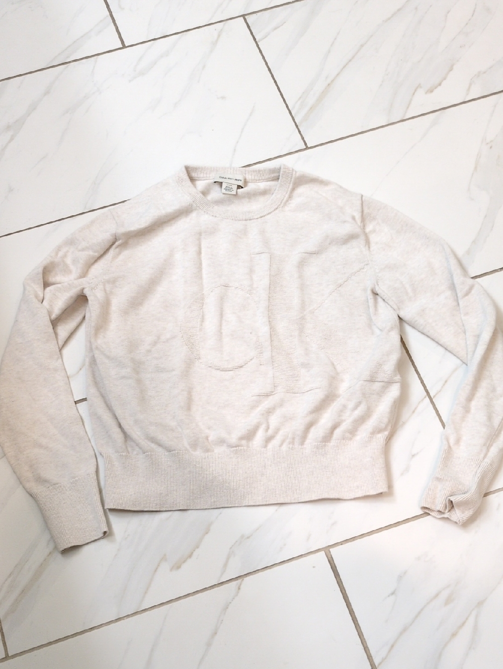 Calvin Klein Jeans Ivory Crewneck Sweater
